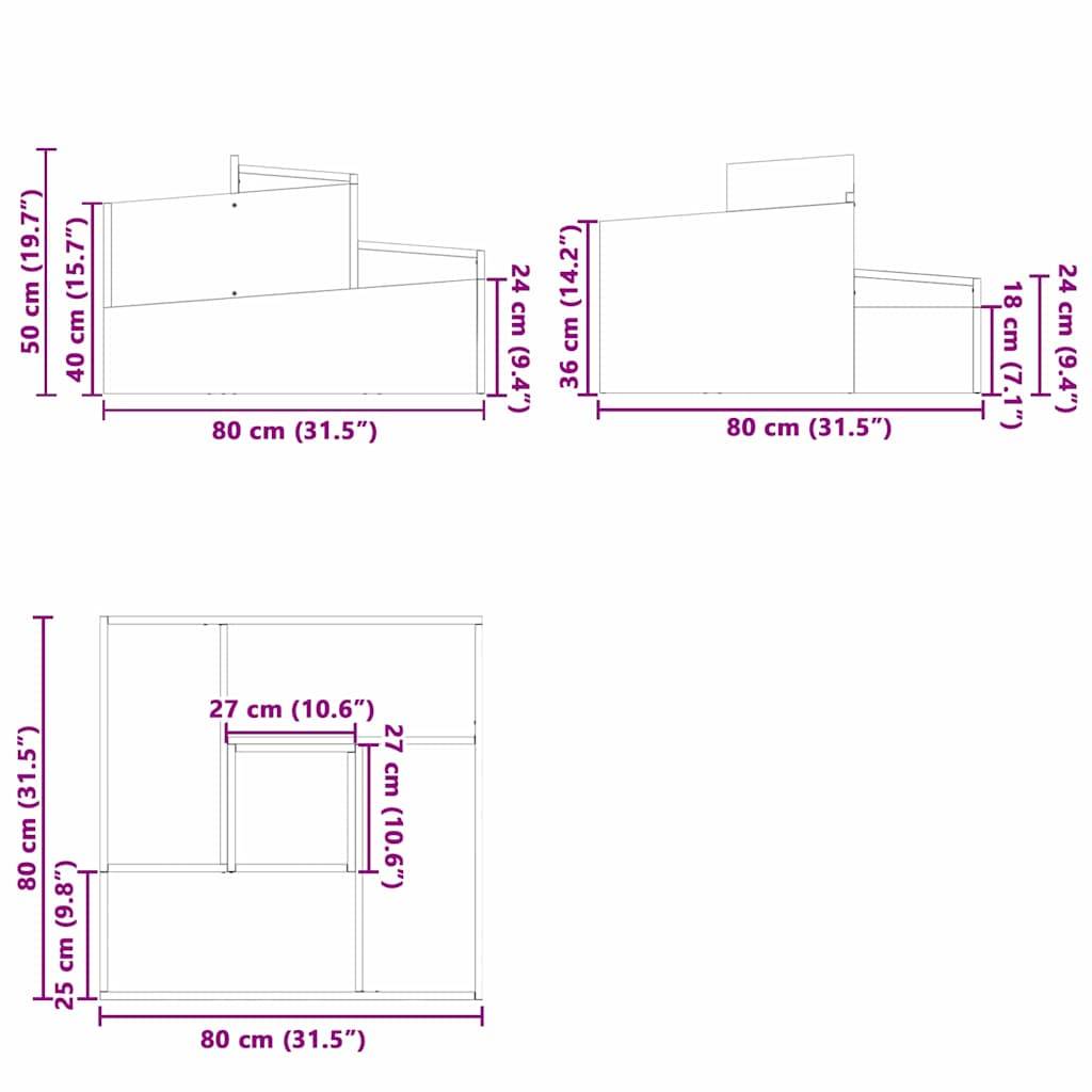 Grand pot de fleurs carré Acier Inox intérieur extérieur Argent 80x80x50 cm – ComfortXL Outdoor Living - Image 6