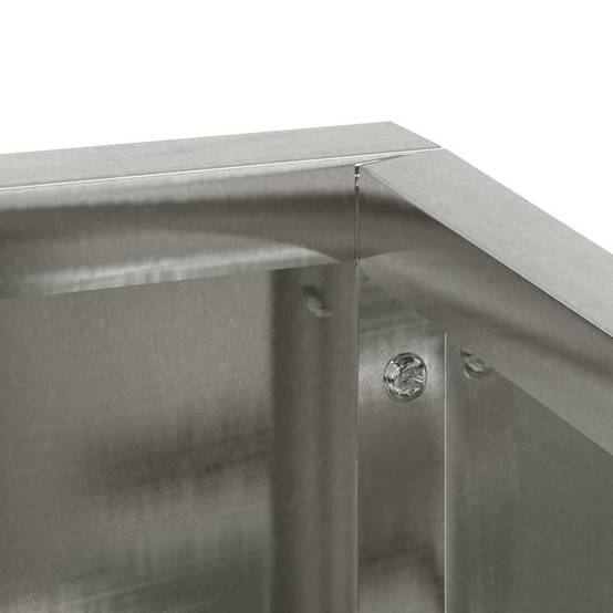 Grand pot de fleurs carré Acier Inox intérieur extérieur Argent 80x80x50 cm – ComfortXL Outdoor Living - Image 9