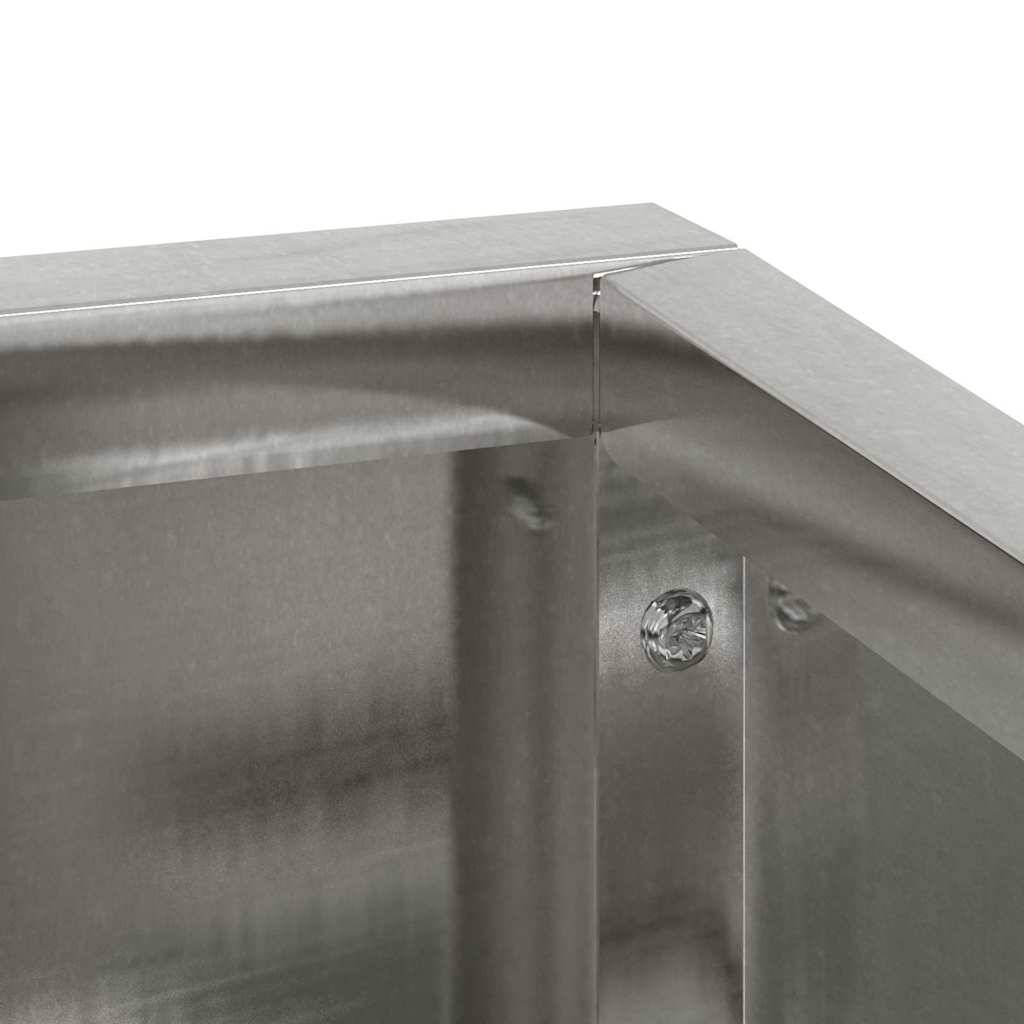 Grand pot de fleurs carré Acier Inox intérieur extérieur Argent 80x80x50 cm – ComfortXL Outdoor Living - Image 9