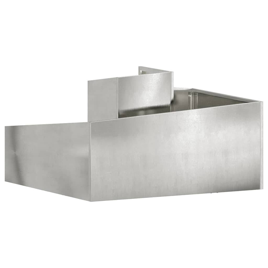 Grand pot de fleurs carré Acier Inox intérieur extérieur Argent 80x80x50 cm – ComfortXL Outdoor Living - Image 7