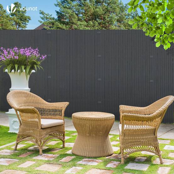 Canisse PVC brise vue ultra renforce avec attaches de fixation 100x500cm gris - Image 4