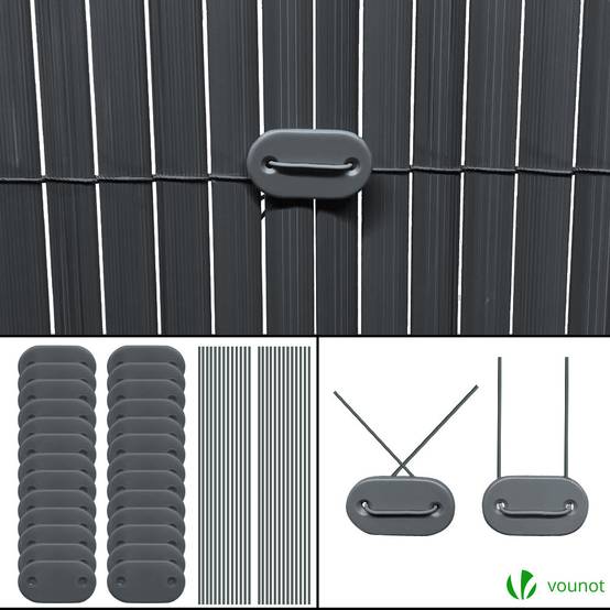 Canisse PVC brise vue ultra renforce avec attaches de fixation 100x500cm gris - Image 7