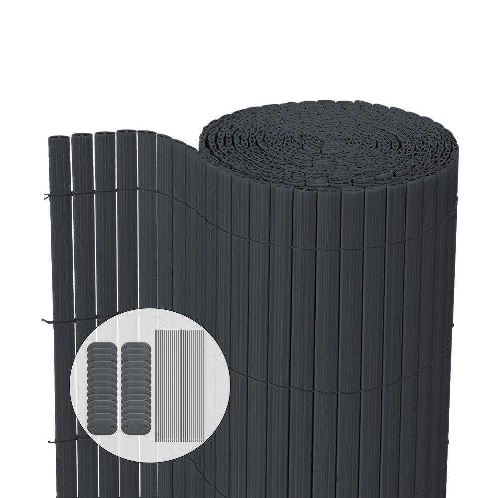 Canisse PVC brise vue ultra renforce avec attaches de fixation 100x500cm gris - Image 1