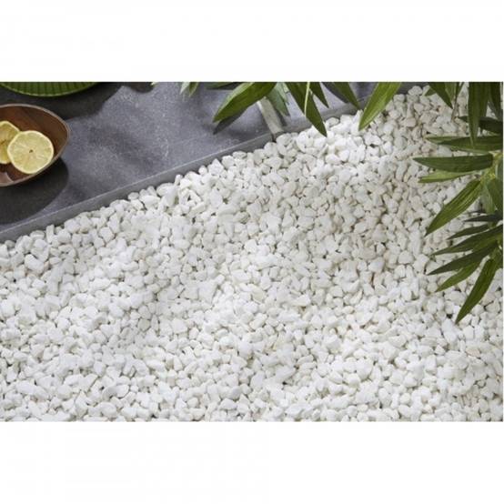 Gravier marbre blanc Carrare 9/12-Sac 25 kg - Blanc - Jardinex - Image 2