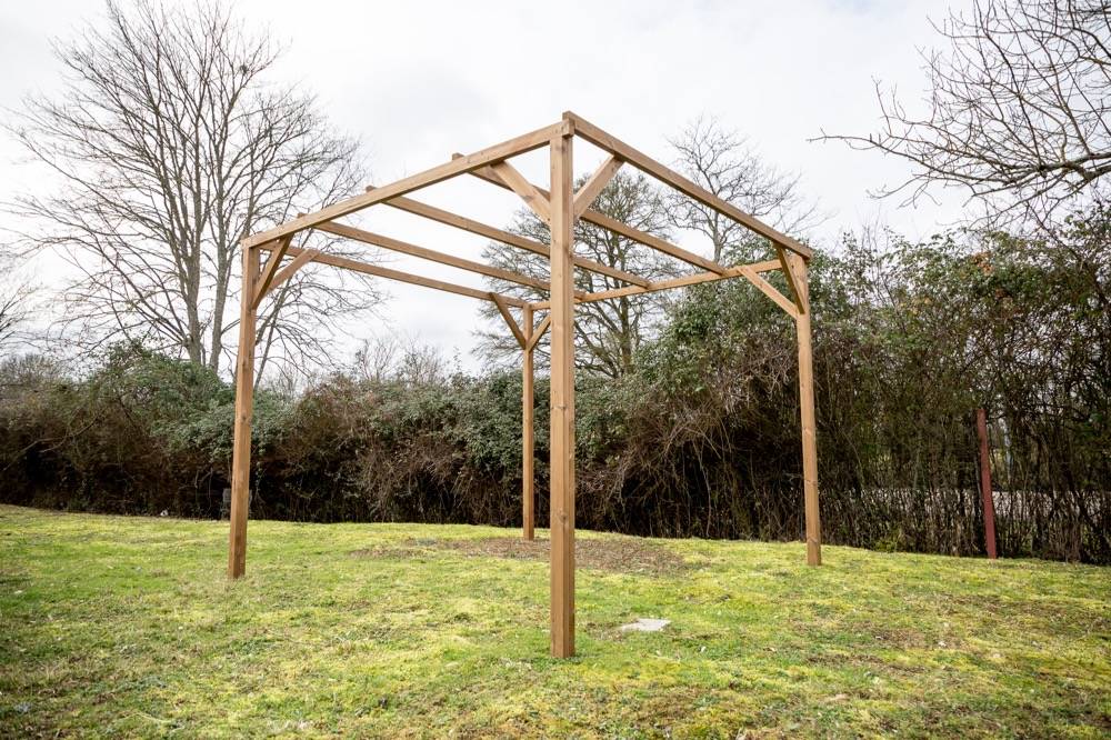 Habrita - Pergola THONON en bois thermo chauffé sans couverture 8,88 m² Habrita - Imagen 2