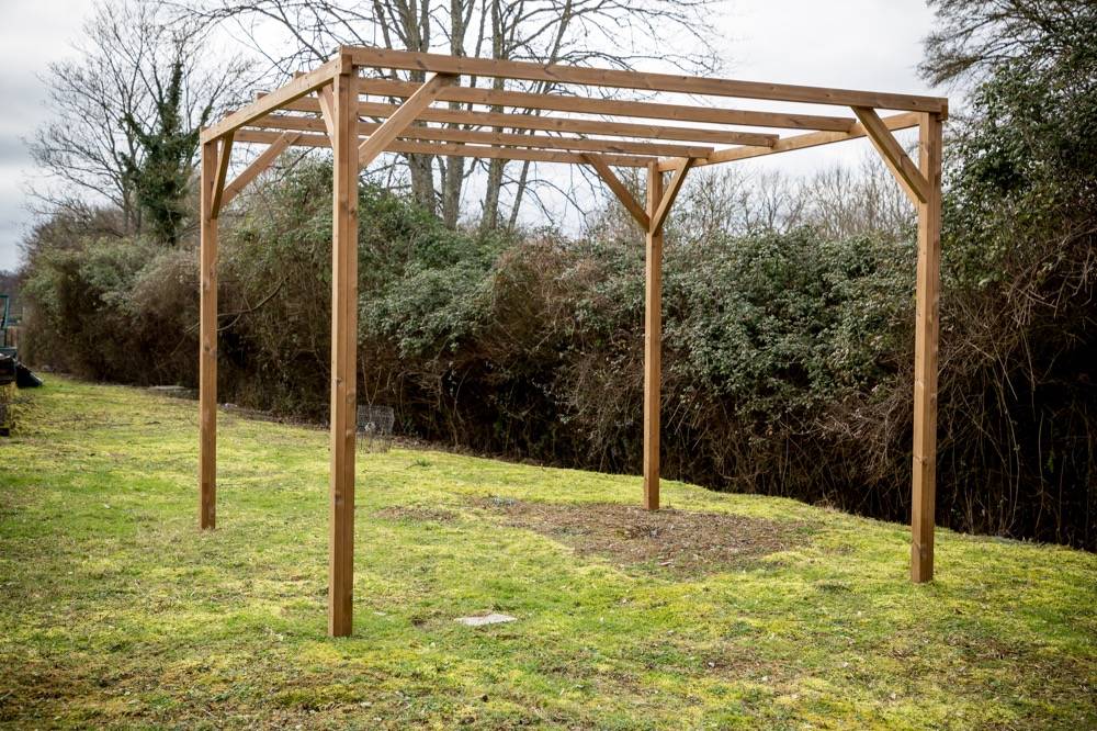Habrita - Pergola THONON en bois thermo chauffé sans couverture 8,88 m² Habrita - Imagen 4