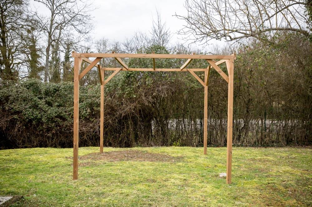 Habrita - Pergola THONON en bois thermo chauffé sans couverture 8,88 m² Habrita - Imagen 5
