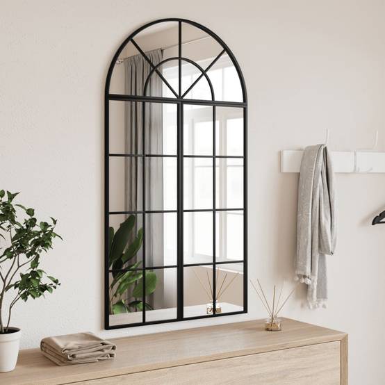 Maison Chic - Miroir mural - Miroir décoratif noir 60x110 cm arche fer - Image 2