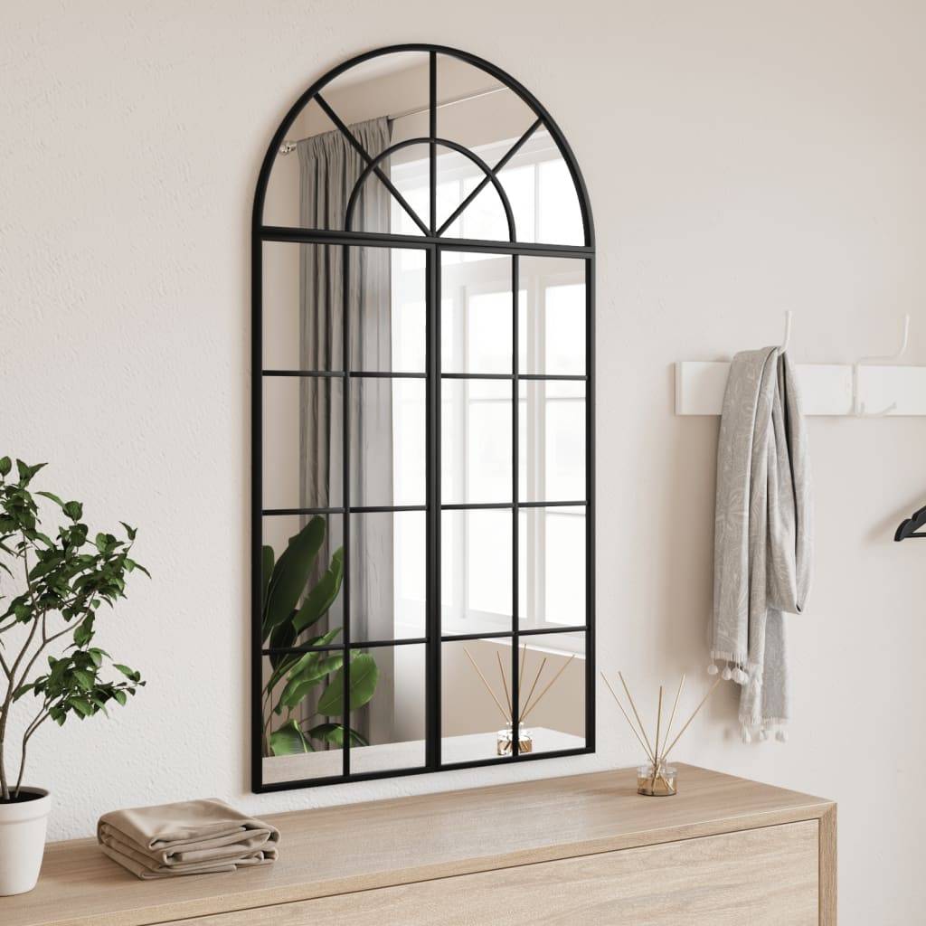 Maison Chic - Miroir mural - Miroir décoratif noir 60x110 cm arche fer - Image 2