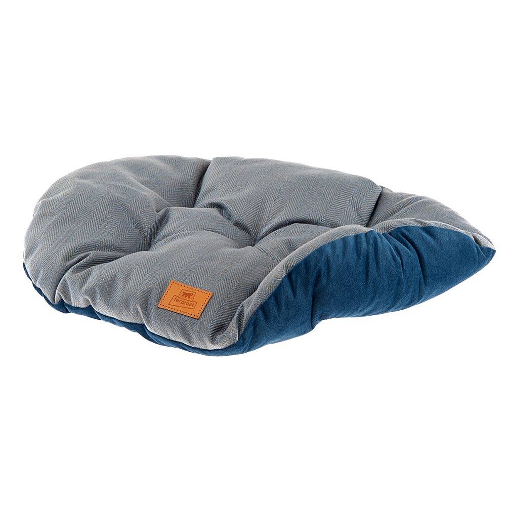 Ferplast - Coussin pour chiens et chats STUART 65/6, double-face, tweed, velours doux, lavable, Bleu - Imagen 4