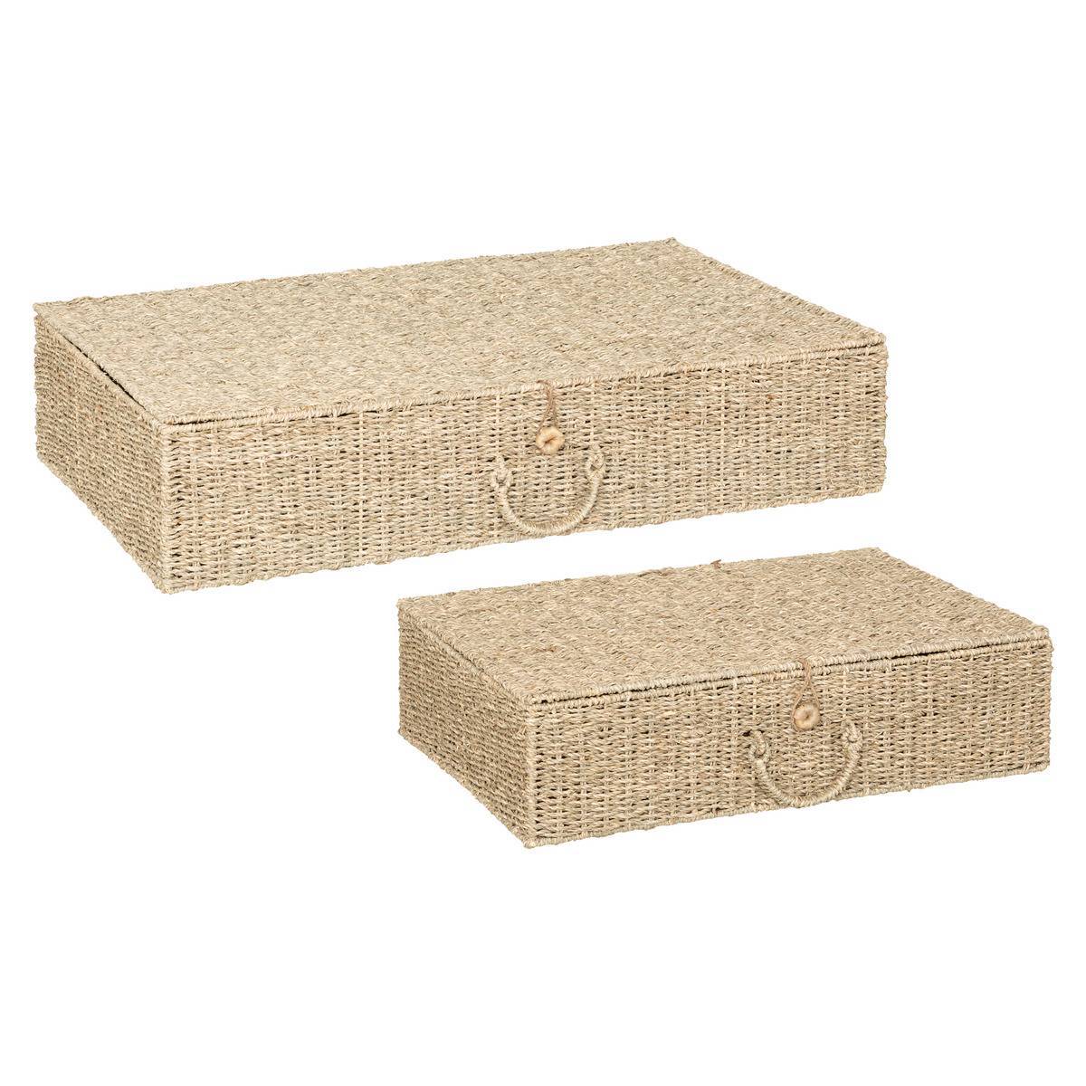 Atmosphera - Set de 2 paniers "Cora" en paille & métal S et M - Atmosphera Créateur d'intérieur - Imagen 2