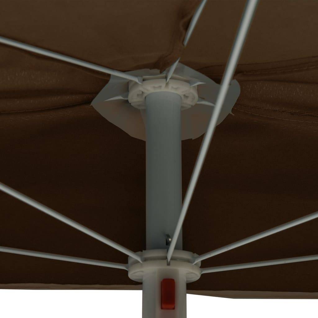 PANGIVO - Demi-parasol de jardin polyester acier taupe 180 x 90 x 195 cm - PANGIVO - Image 7