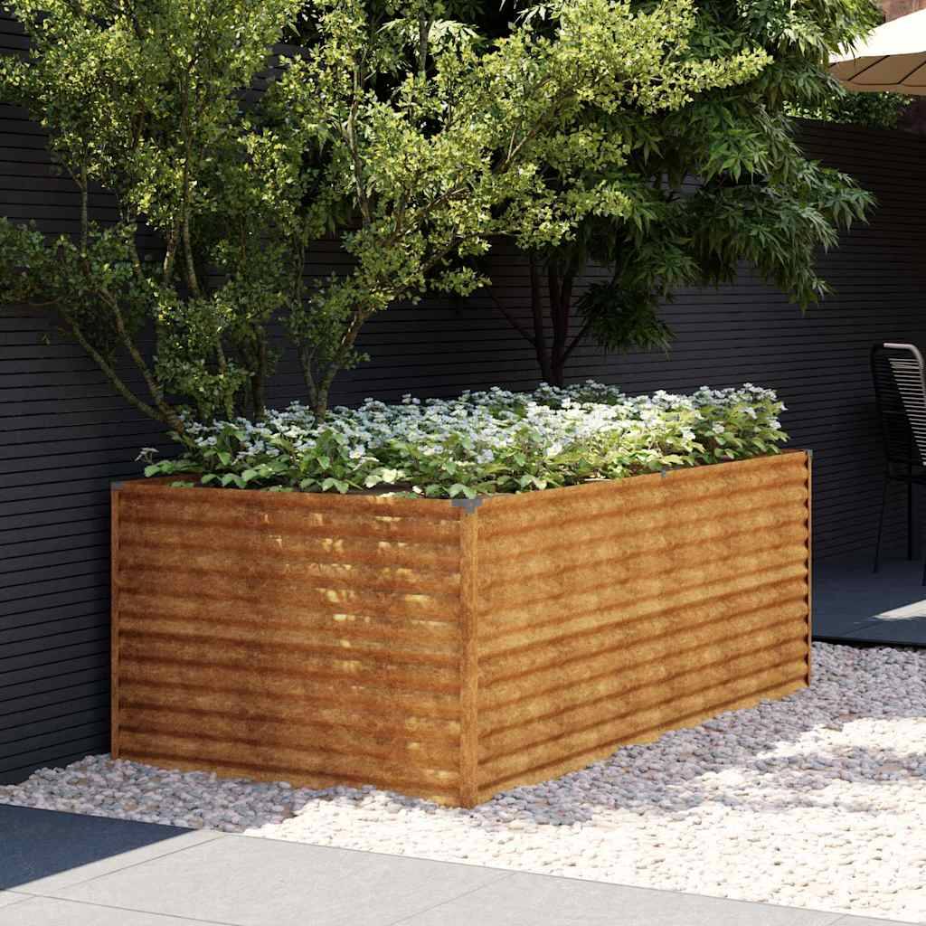 ComfortXL - Carré potager en acier Corten 196x100cm pour jardin potager et terrasse – ComfortXL Outdoor Living - Image 1