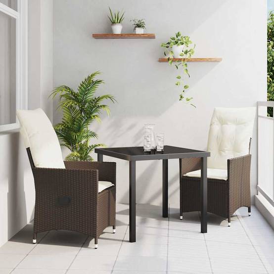ComfortXL - Petit Salon de Jardin 3 Pièces Marron Polyrotin Fauteuils Inclinables pour Détente – ComfortXL Outdoor Living - Image 1