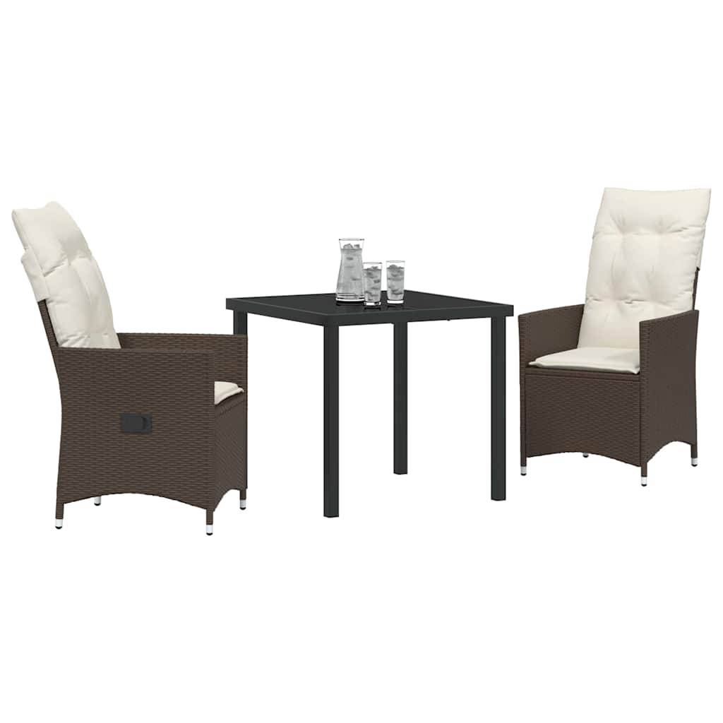 ComfortXL - Petit Salon de Jardin 3 Pièces Marron Polyrotin Fauteuils Inclinables pour Détente – ComfortXL Outdoor Living - Image 3