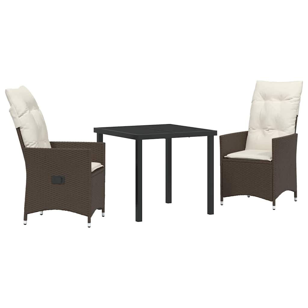ComfortXL - Petit Salon de Jardin 3 Pièces Marron Polyrotin Fauteuils Inclinables pour Détente – ComfortXL Outdoor Living - Image 2