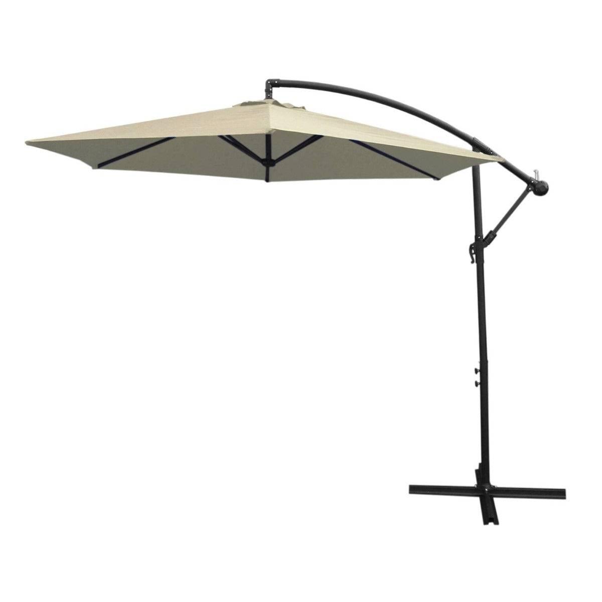 Monstershop - Parasol Cantilever Crème & Base Ronde 3m x 3m x 2.5m - Imagen 3