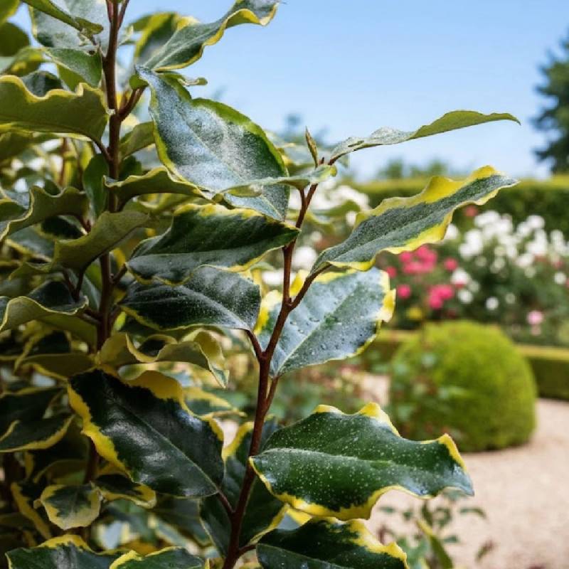 Elaeagnus panaché Viveleg®, Chalef à fleurs Blanche - feuillage Persistant - Pot de 7,5L - 60/80 cm-  hauteur à maturité De 3,00 m à 5,00 m - Image 3