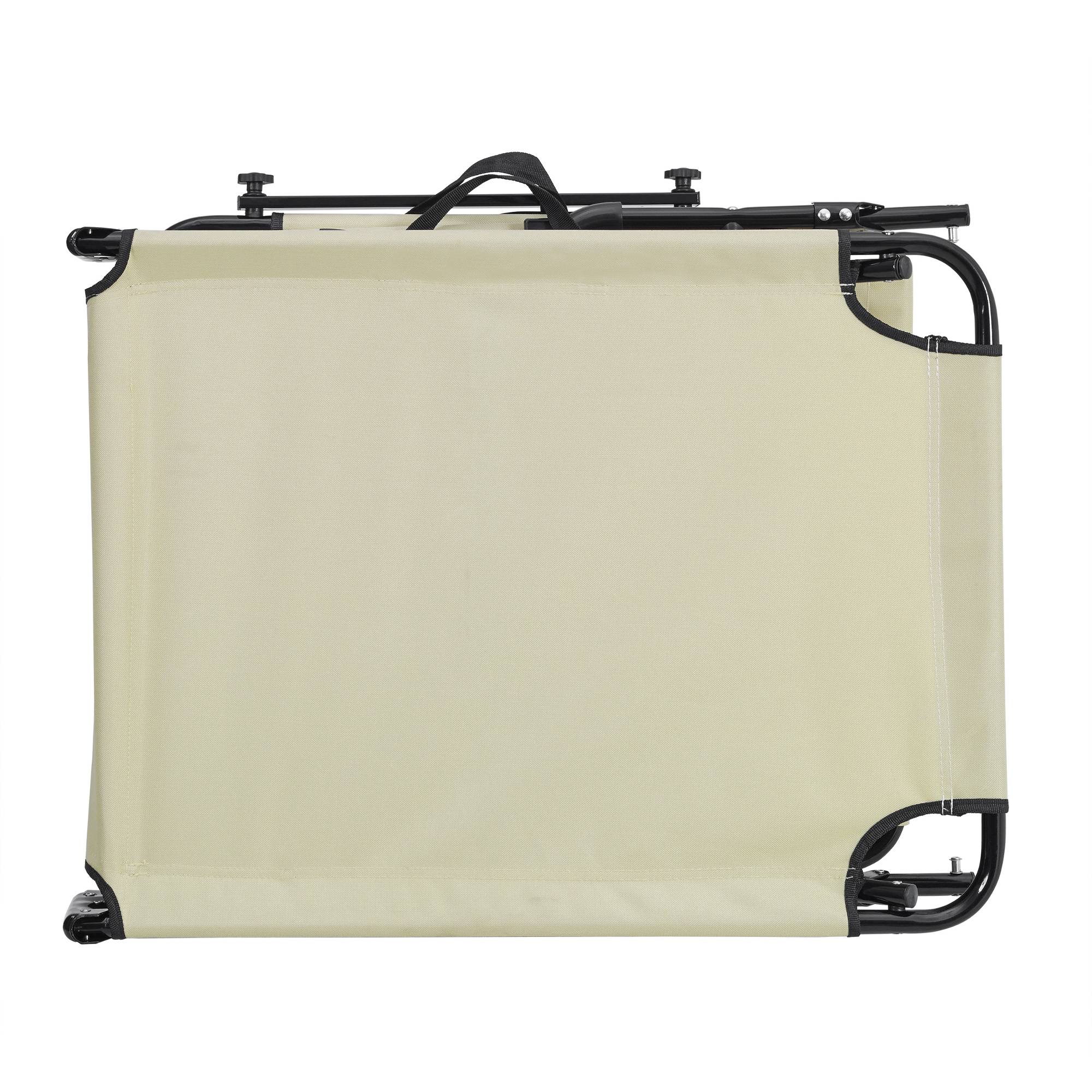 Casa.Pro - Tumbona Plegable Lomeda con Parasol Crema 187 x 53 x 27 cm [casa.pro] - Imagen 3