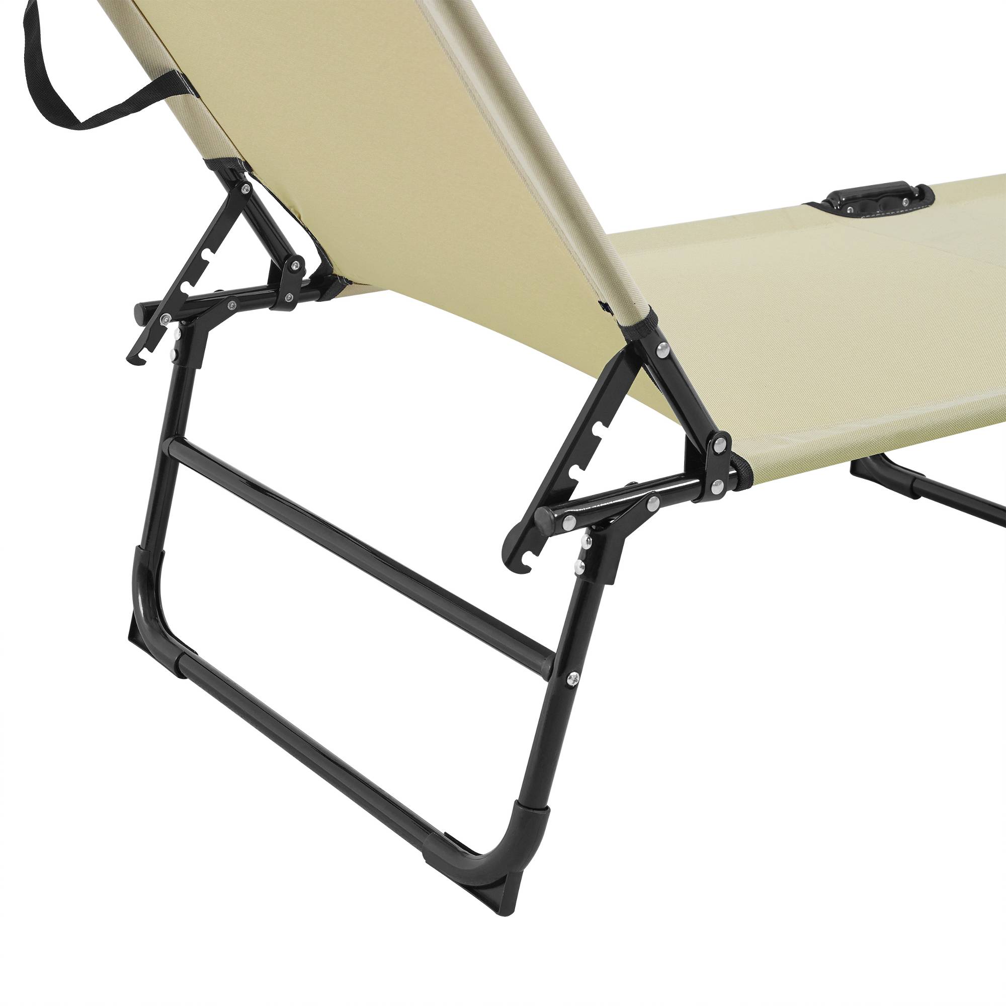 Casa.Pro - Tumbona Plegable Lomeda con Parasol Crema 187 x 53 x 27 cm [casa.pro] - Imagen 4