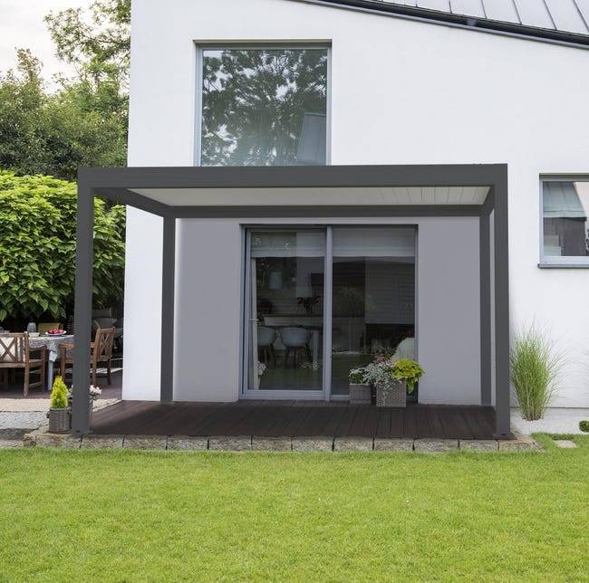 Pergola Bioclimatique Autoportante Motorisée Aluminium 4x3 Anthracite O ORIAL France - Image 2