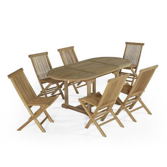 Salon de jardin en teck massif Manille, 6 places - TECK'Attitude - Imagen 1