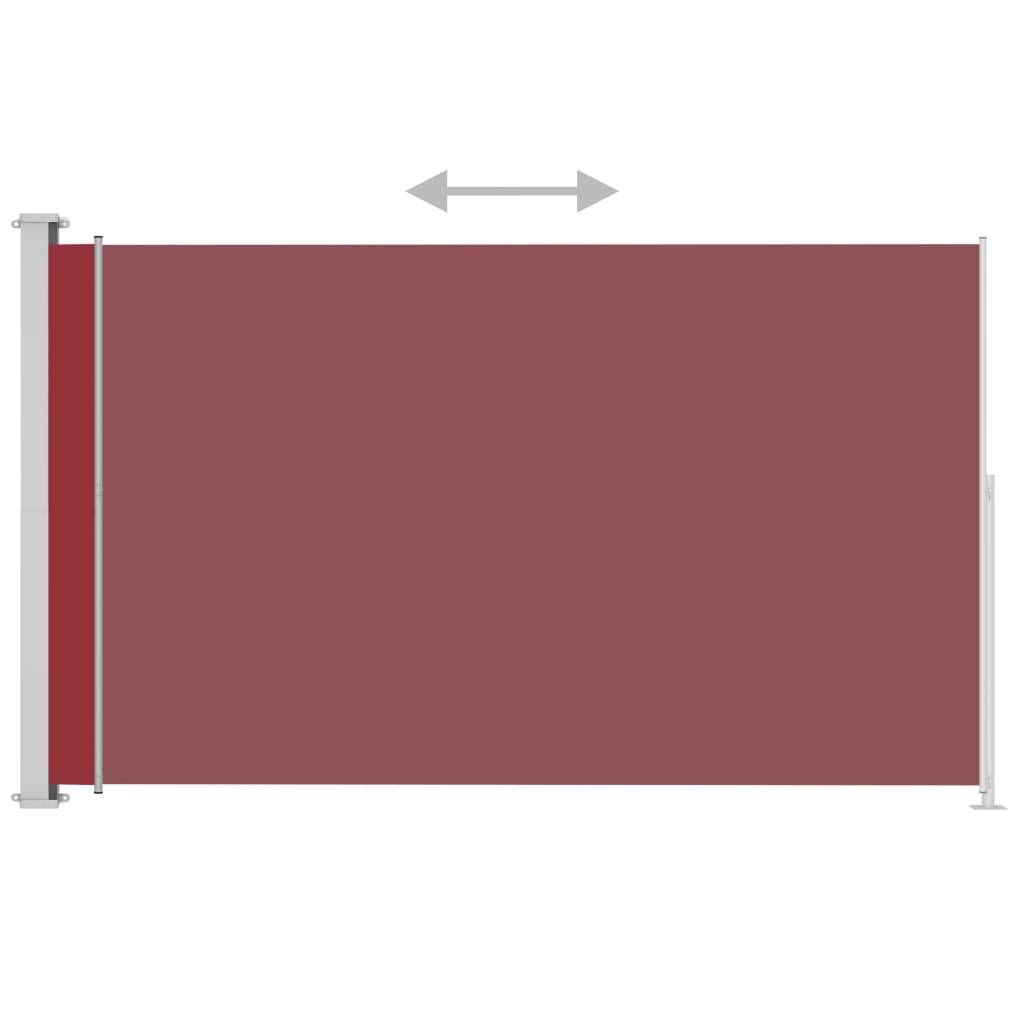 Helloshop26 - Auvent paravent store brise-vue latéral rétractable de patio jardin terrasse balcon protection visuelle écran 180 x 300 cm rouge - Imagen 2