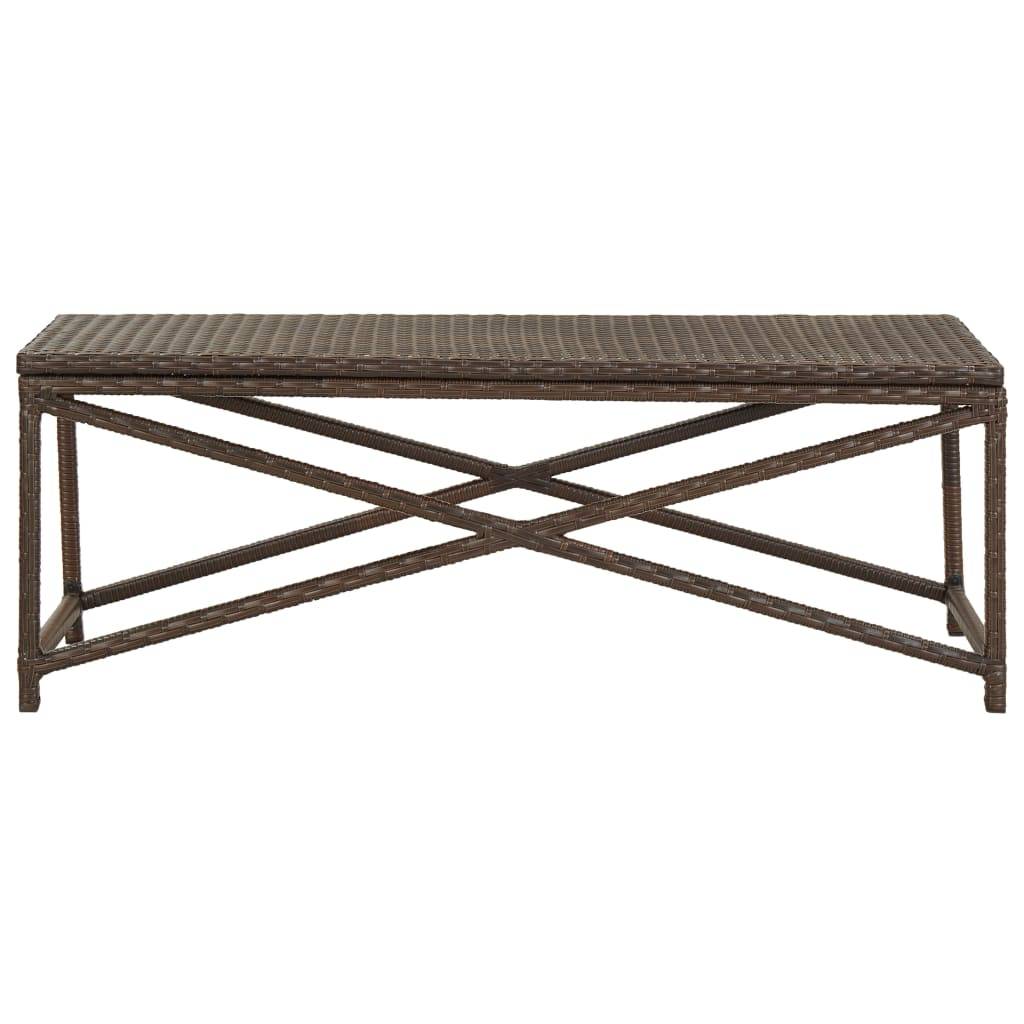 Vidaxl - Banc de jardin 120 cm Résine tressée Marron vidaXL 46212 - Imagen 2