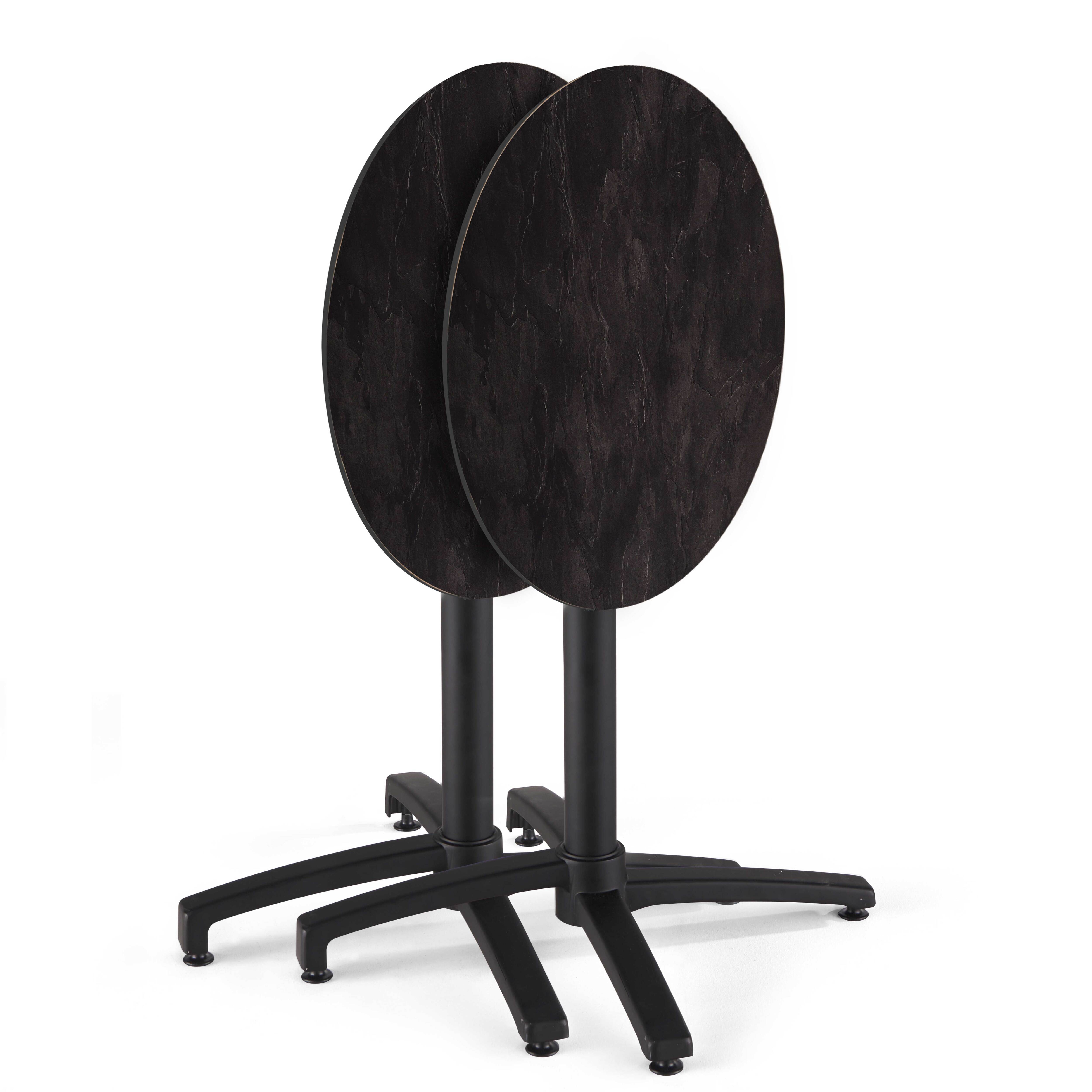 Oviala - Table de jardin ronde 60 cm inclinable aluminium et HPL ardoise Opera - Oviala - Image 2