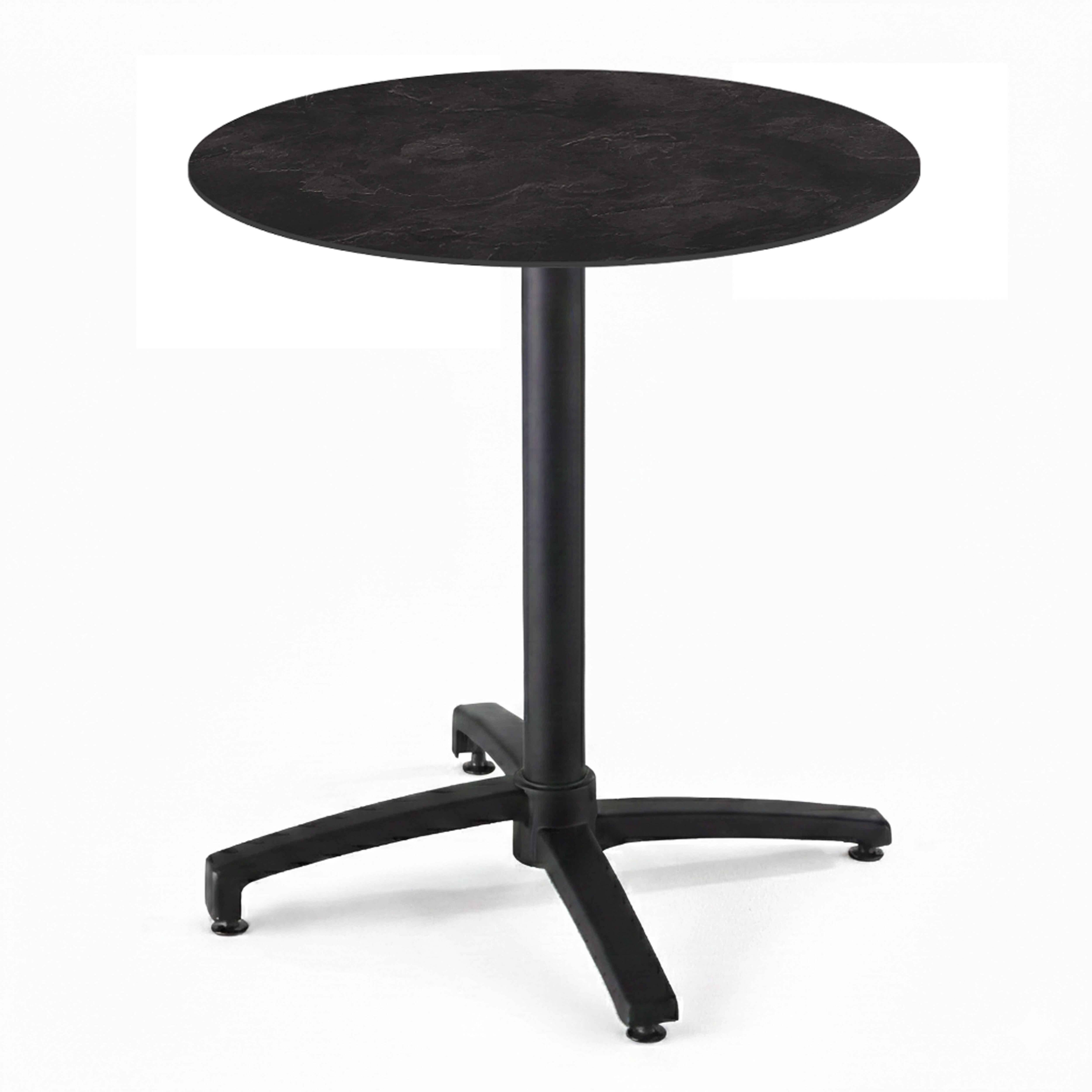 Oviala - Table de jardin ronde 60 cm inclinable aluminium et HPL ardoise Opera - Oviala - Image 1