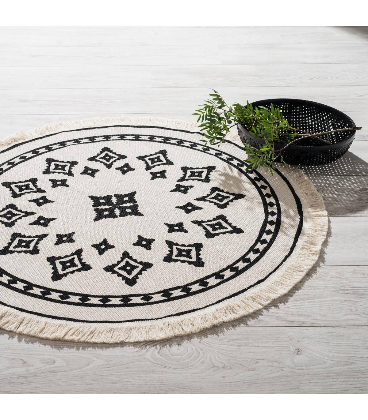 Tapis Rond nomade en coton et polyester D 90 cm - Image 4