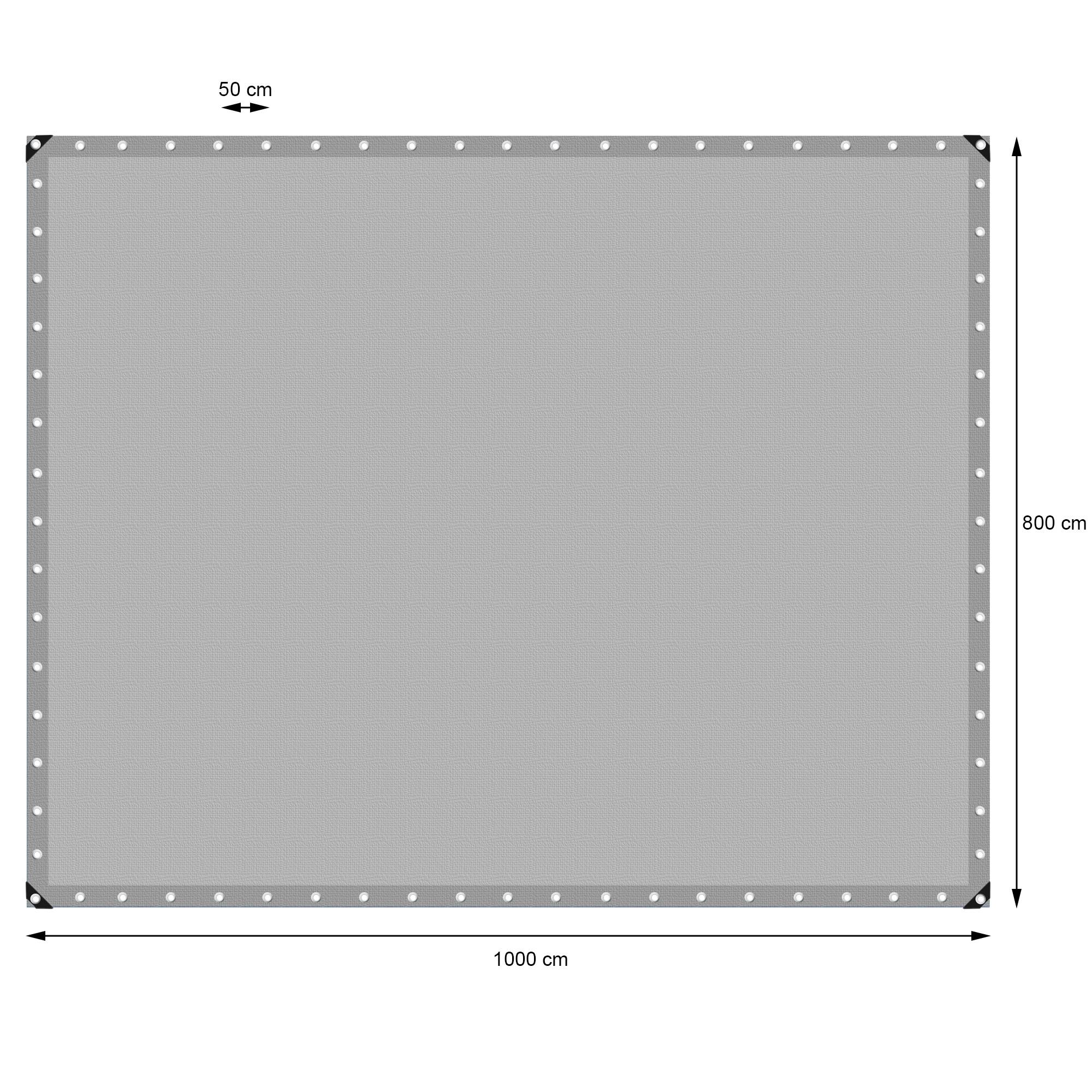 Ecd-Germany - Bâche de Protection Imperméable à l'Eau avec Oeillets - 8x10m 80m² 180g/m²- Polyéthylène PE Gris- Résistant à la Moisissure - Imagen 5