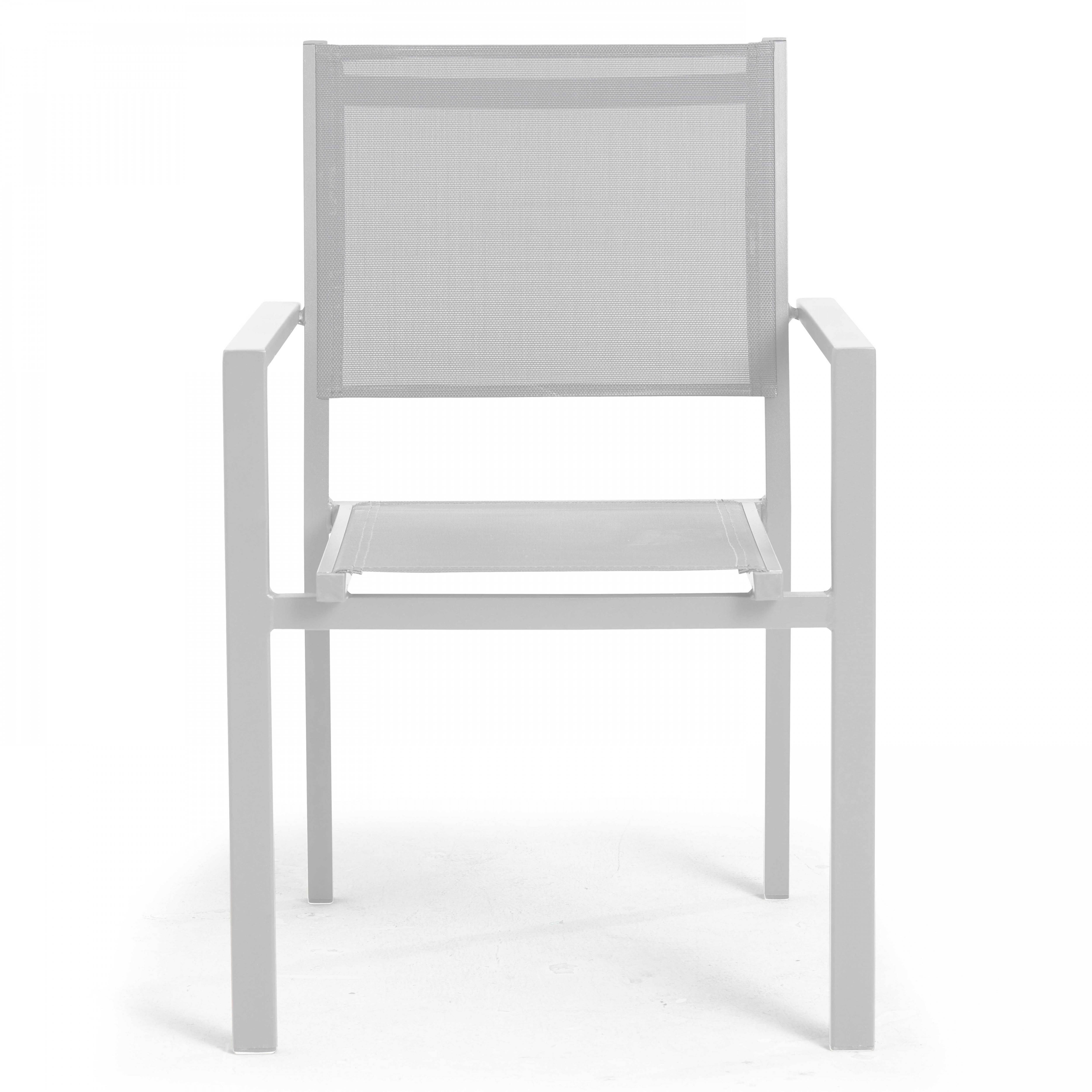 Oviala - Lot de 2 fauteuils de jardin aluminium et textilène blanc Nice - Oviala - Imagen 4