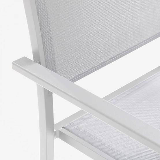 Oviala - Lot de 2 fauteuils de jardin aluminium et textilène blanc Nice - Oviala - Imagen 6