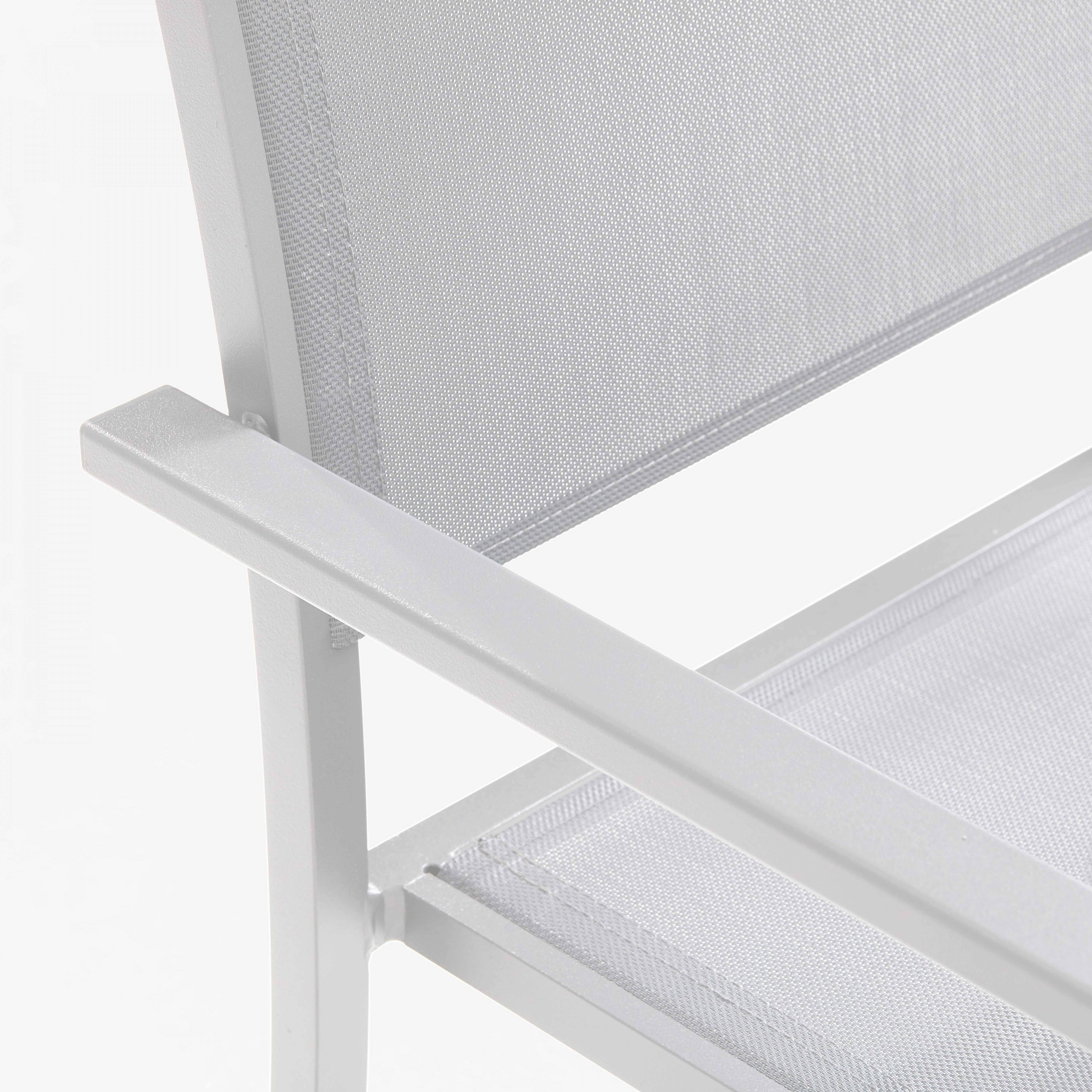 Oviala - Lot de 2 fauteuils de jardin aluminium et textilène blanc Nice - Oviala - Imagen 6