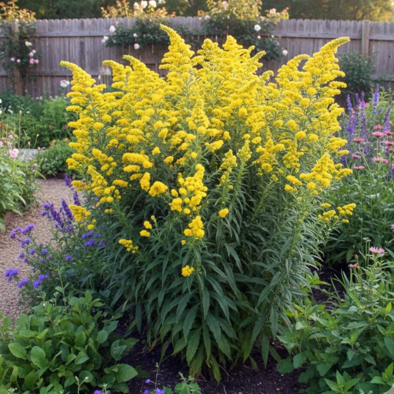 Verge d'or Goldwedel, Solidago à fleurs Jaune/ - feuillage Caduc - Godet - 5/20 cm - Imagen 1
