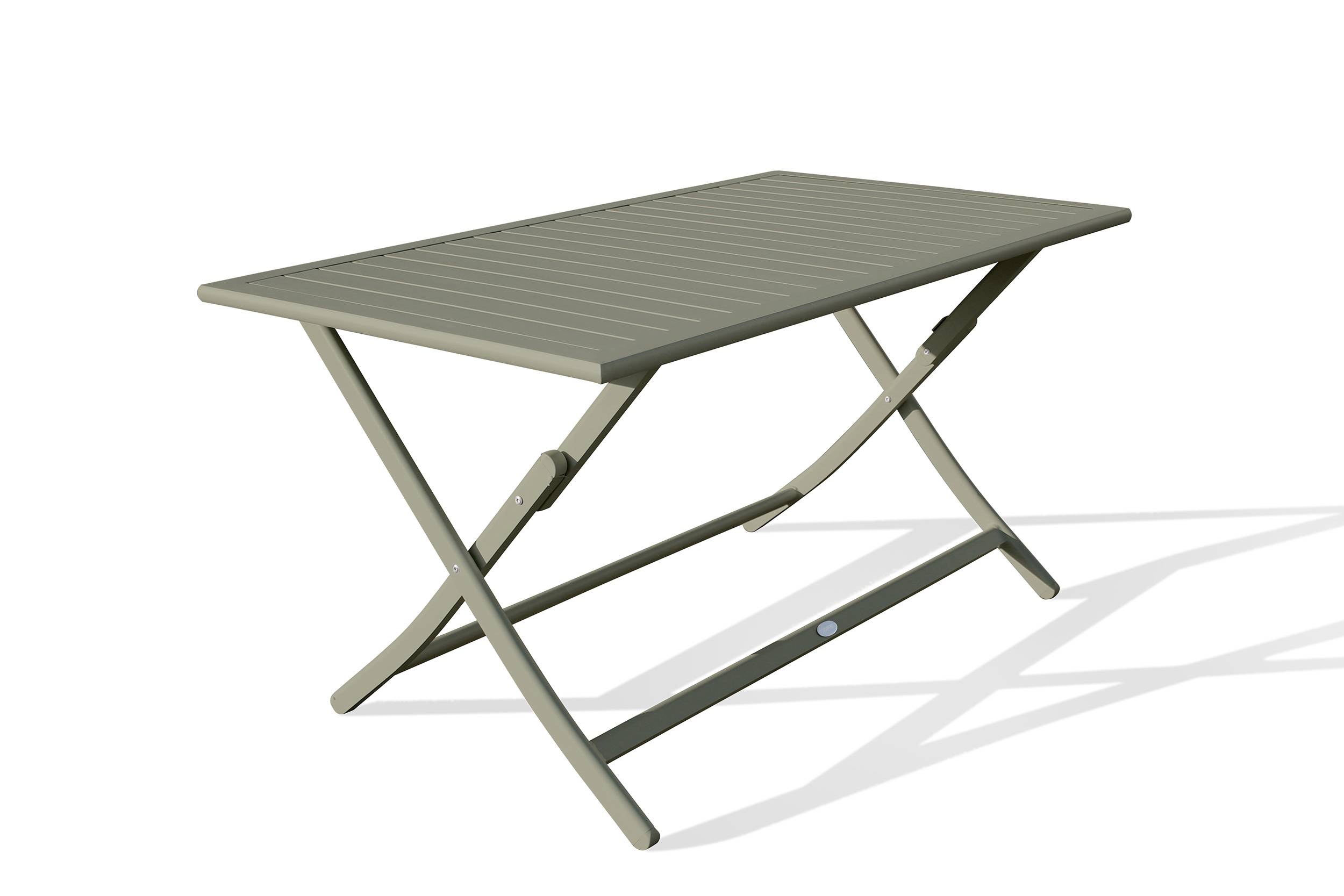 City Garden - Table de jardin MARIUS 140 cm pliante en aluminium vert kaki  - CITY GARDEN - Imagen 5