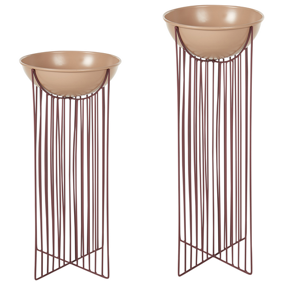 Cache-pot d'intérieur Métal Rose FICARIA - Beliani - Image 1