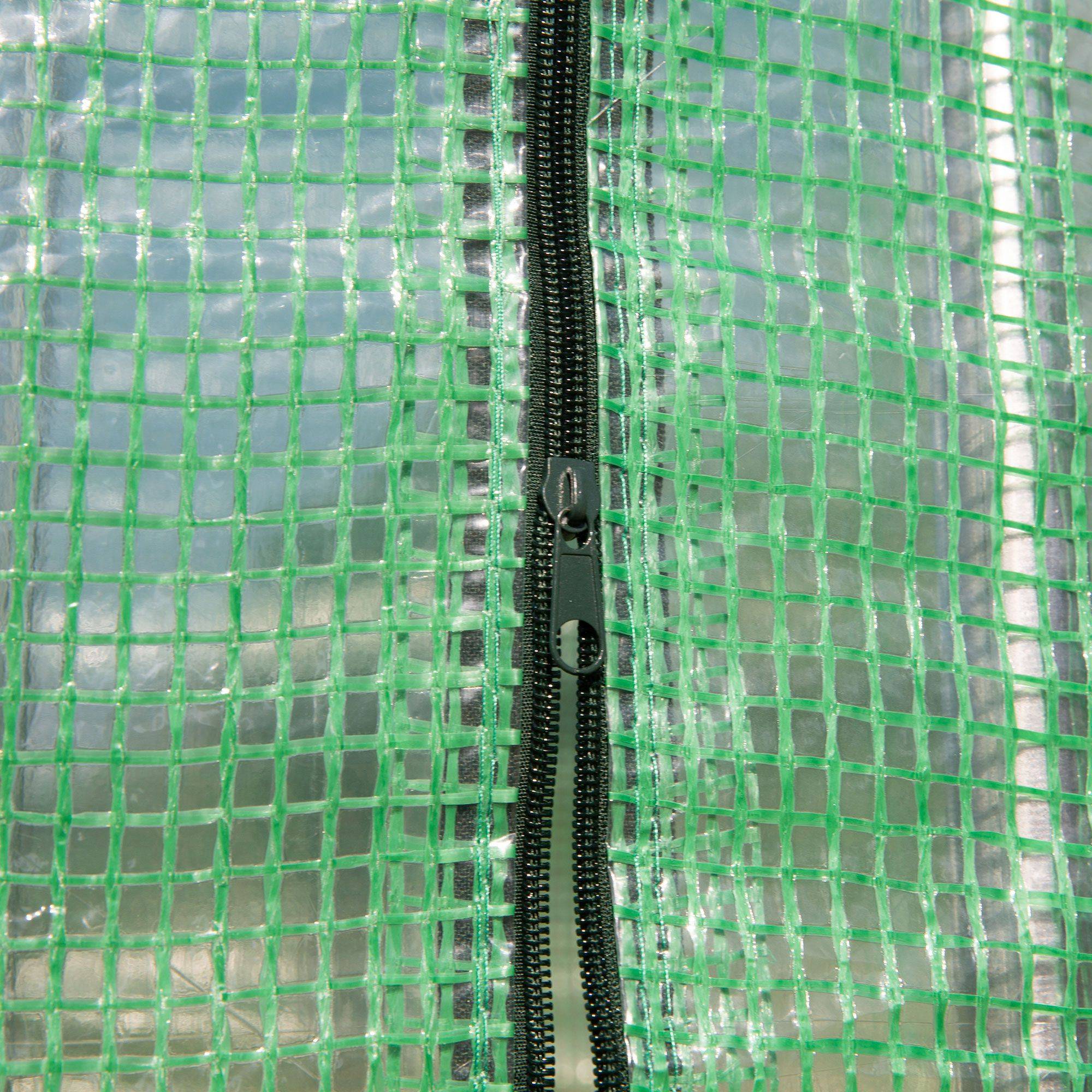 Serre de Jardin 300 x 100 x 200 cm avec 4 Fenêtres et 2 Portes, Structure Acier et Bâche PE 140 g/m² pour Plantes et Fleurs, Vert - Image 10