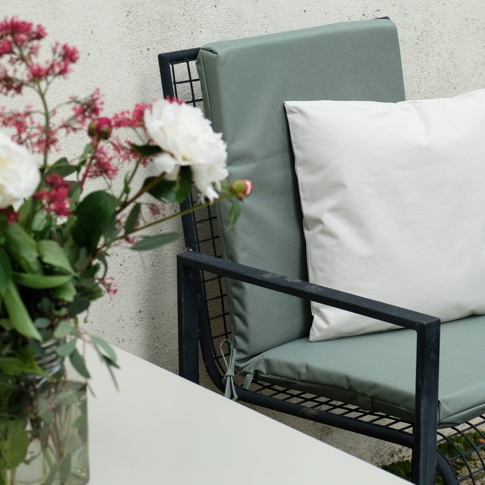 Home Maison - Coussin de fauteuil extérieur assise et dossier MINORQUE - HOME MAISON - Polyester - Vert Olive - Imagen 3