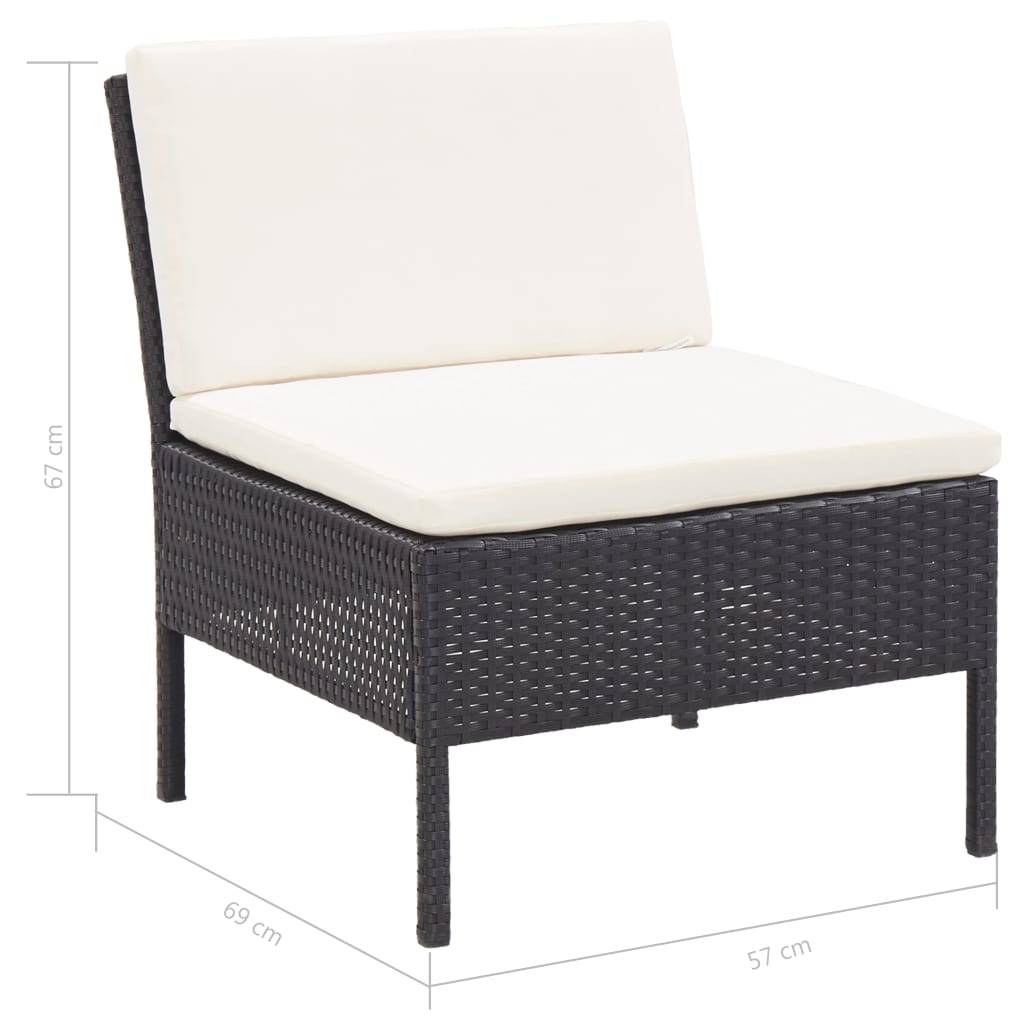 0 - Ensemble meubles jardin polyrotin tressé main canapé épissable table basse 6 pièces salon patio canapé d'angle - Image 3