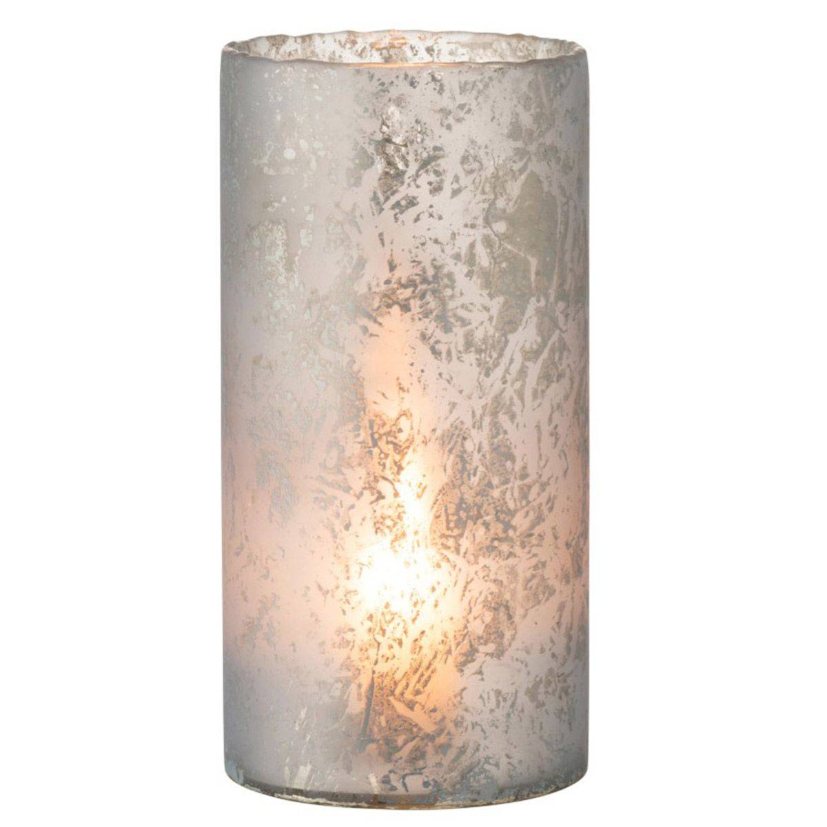 Photophore Design Rond Verre "Glace" 36cm Bleu - Image 2