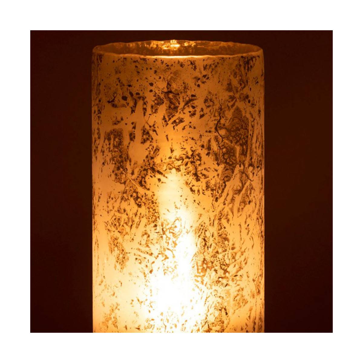 Photophore Design Rond Verre "Glace" 36cm Bleu - Image 3