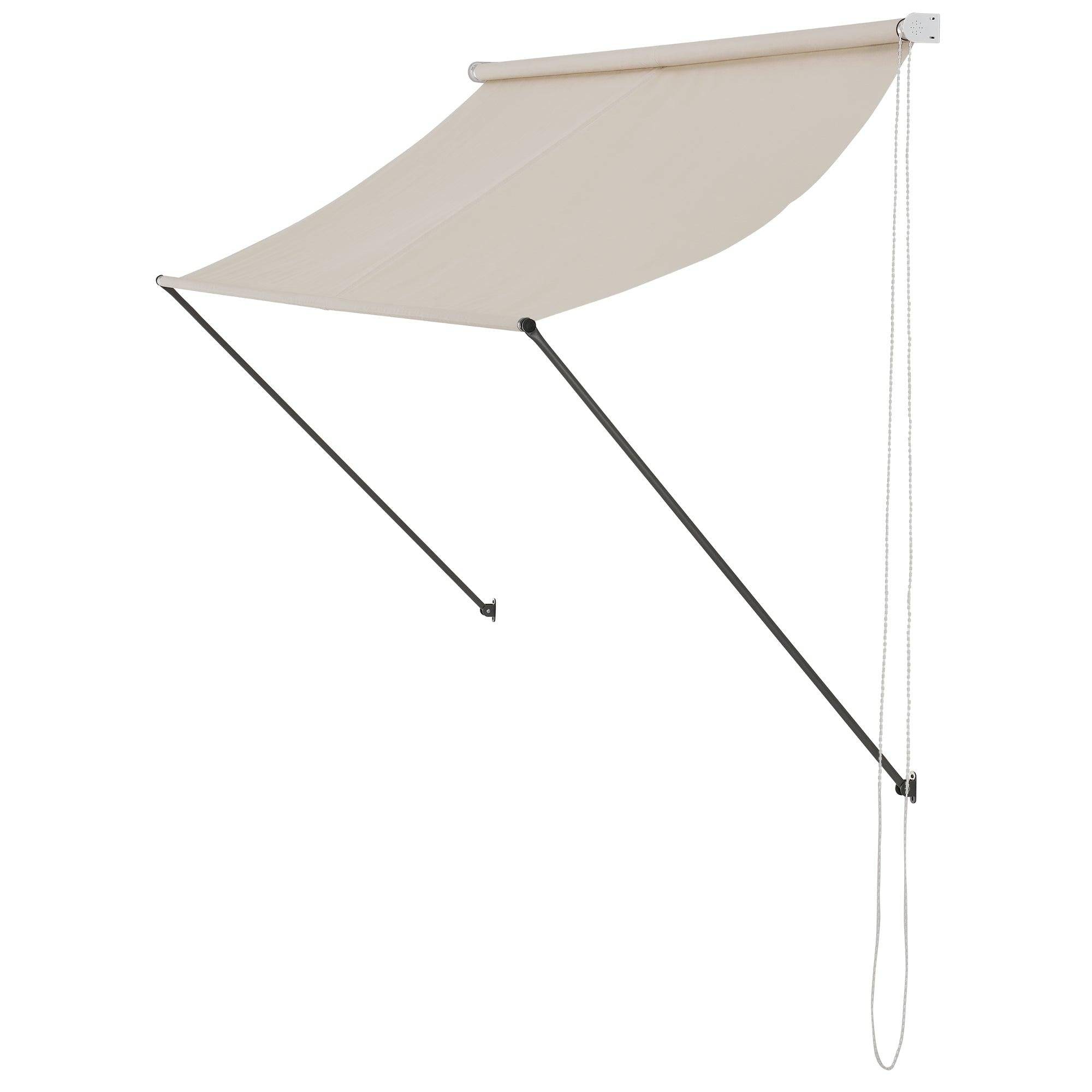 Helloshop26 - Brise-soleil pare-soleil auvent pour fixer au mur rétractable armature en acier sable 350 x 120 cm - Imagen 1