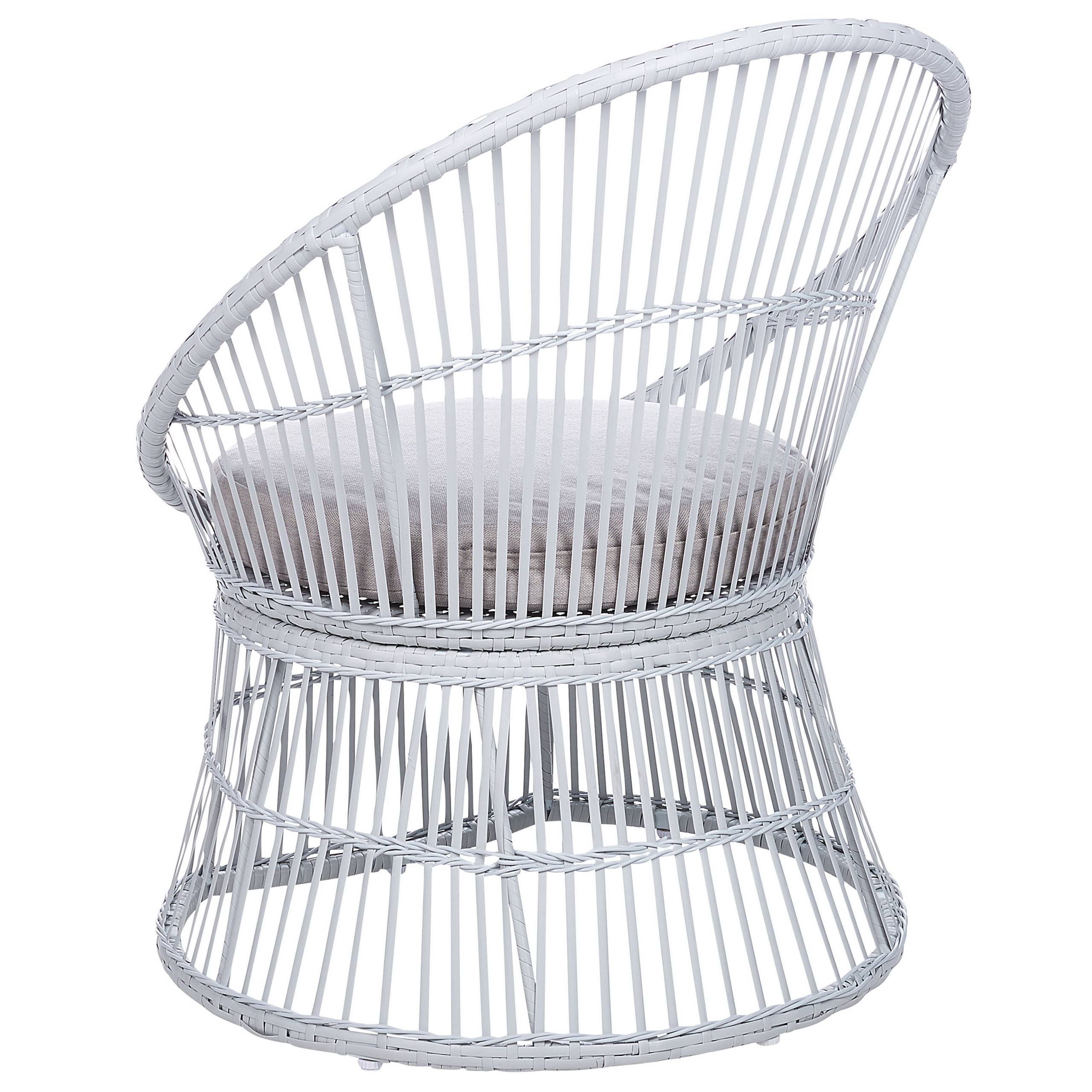 Beliani - Set de bistrot, 2 Personnes Polyrotin Blanc MESYNA - Beliani - Imagen 6