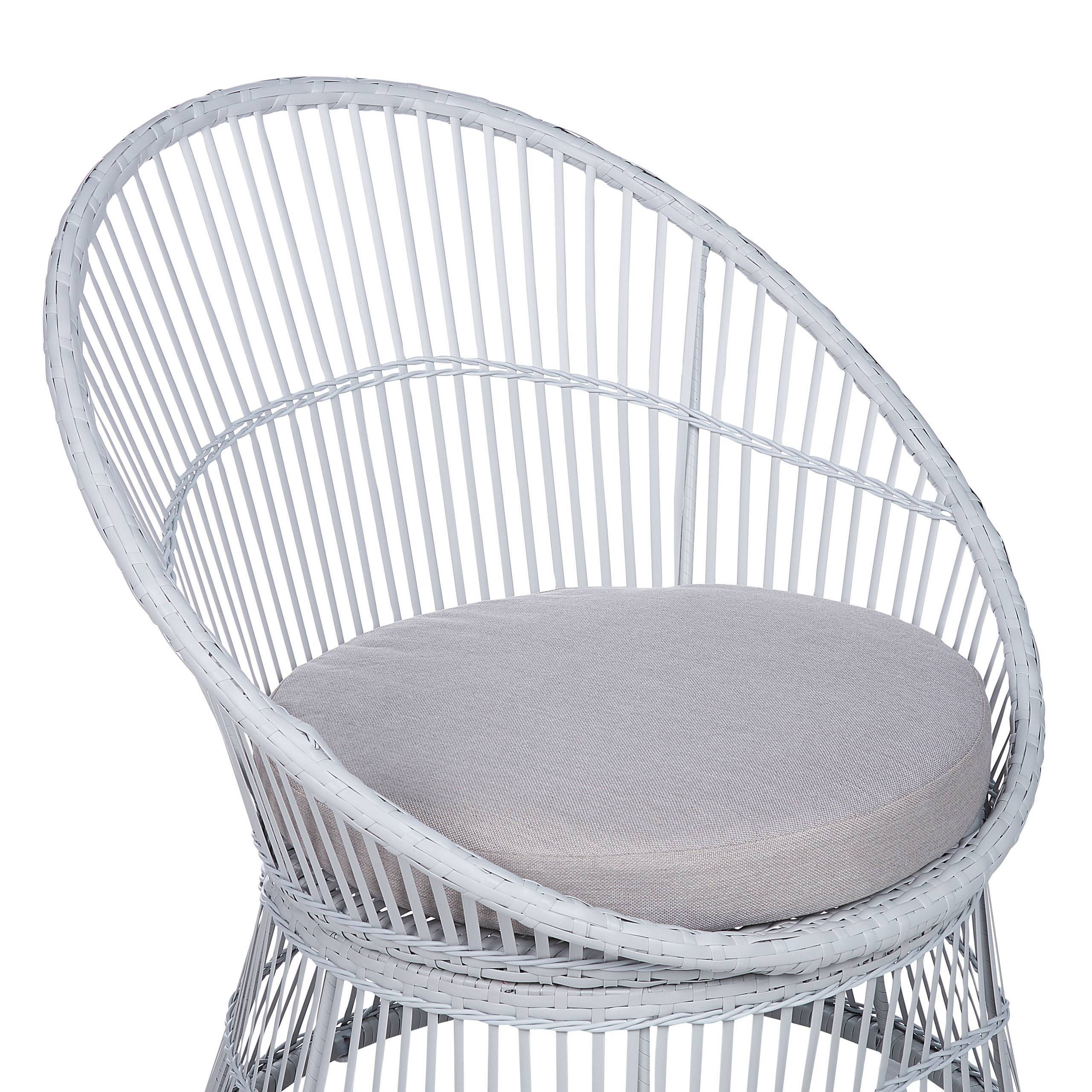 Beliani - Set de bistrot, 2 Personnes Polyrotin Blanc MESYNA - Beliani - Imagen 8