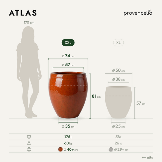 Provencelia - Pot ATLAS 75x78cm orange tropical - Image 2