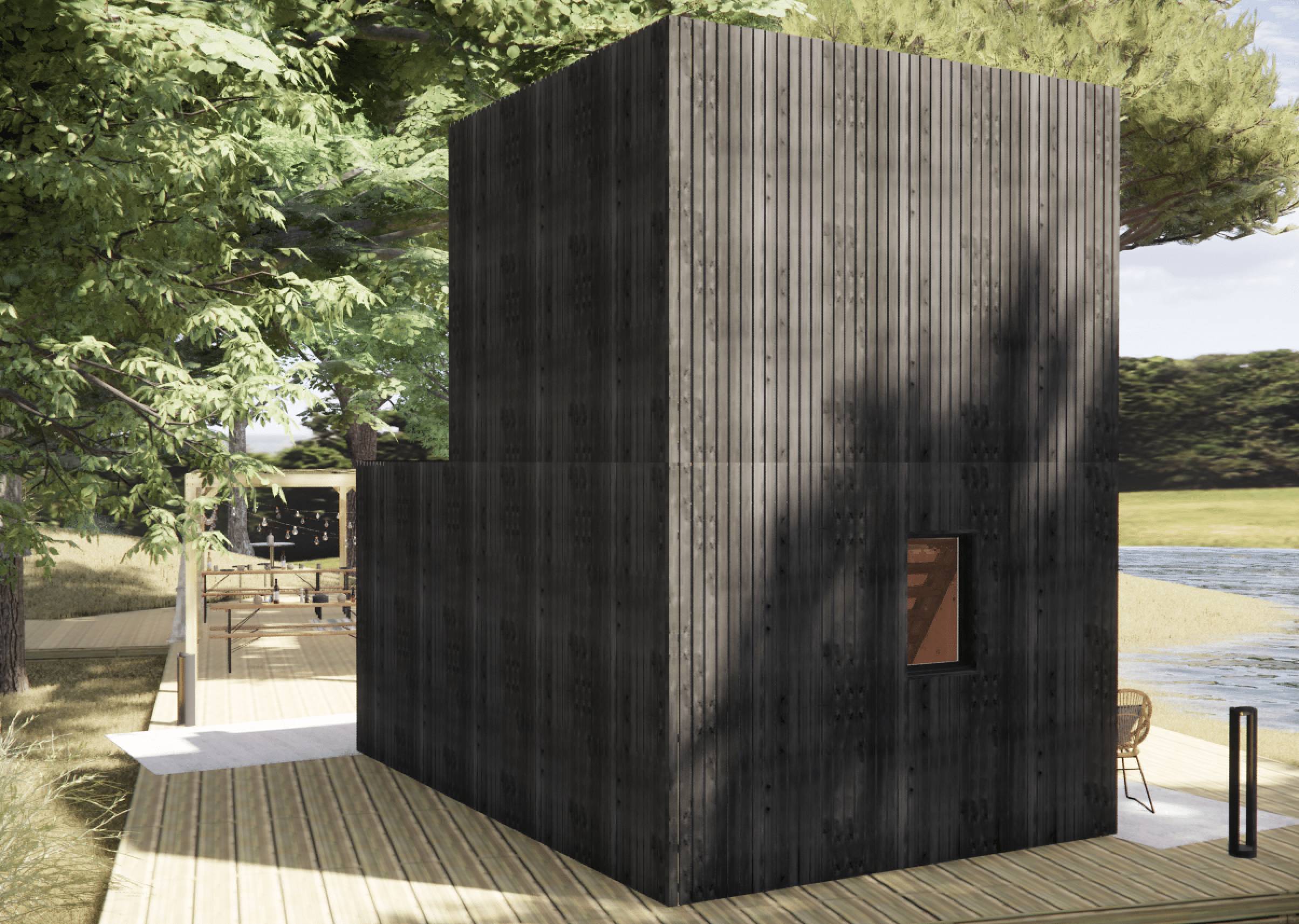 Studio de jardin bien isolé en bois 5,5 x 3,5 x 2,7 m / isolation RE2020 avec mezzanine et terrasse - Image 10