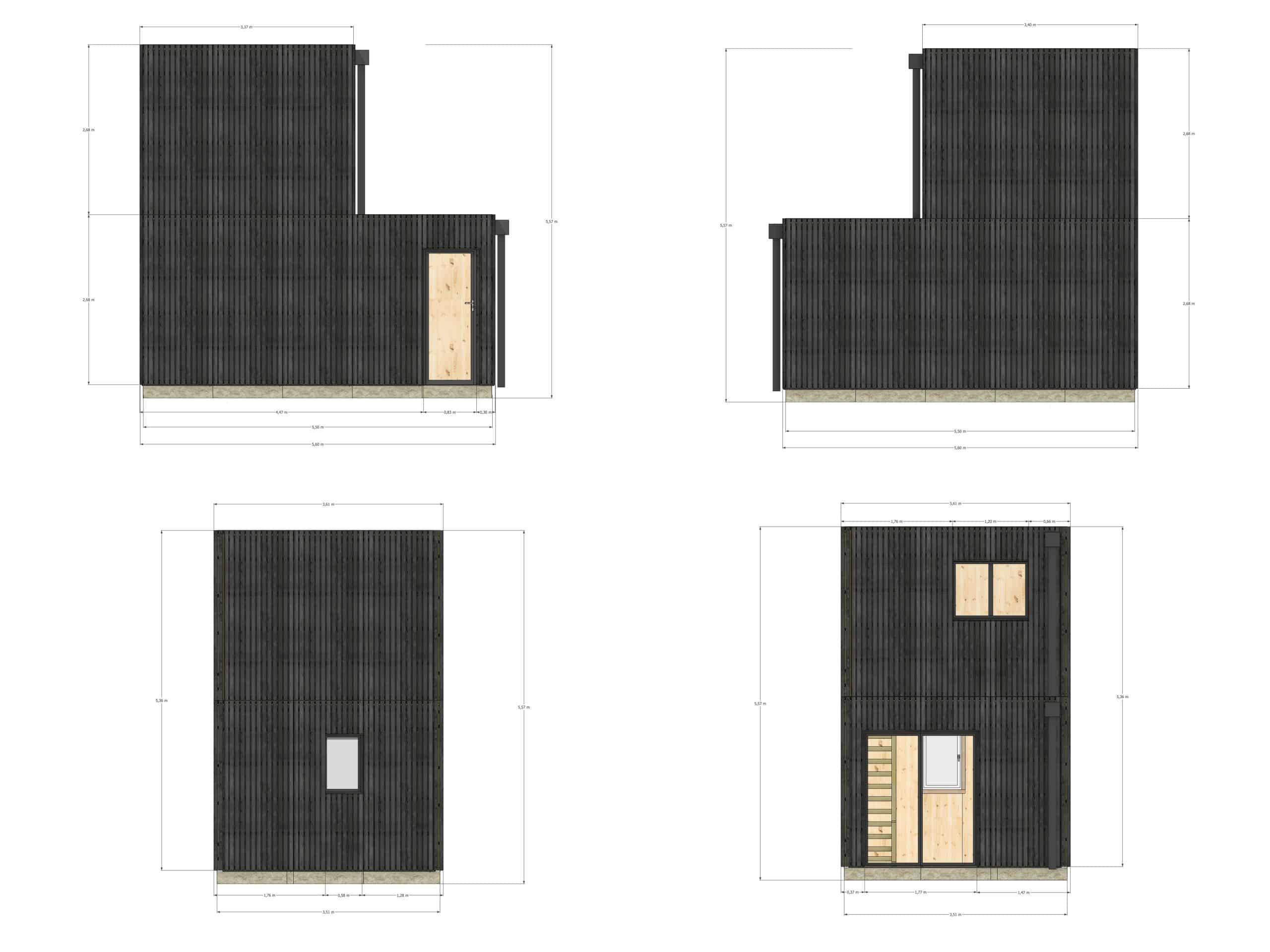 Studio de jardin bien isolé en bois 5,5 x 3,5 x 2,7 m / isolation RE2020 avec mezzanine et terrasse - Image 4
