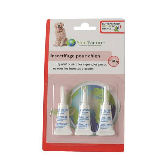 Pipettes Insectifuges Pour Chiens de plus de 20 kg - Solunature 3 pipettes